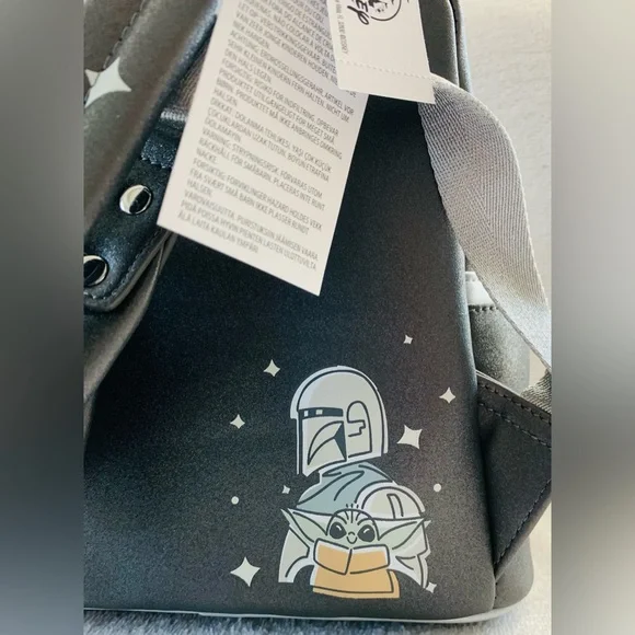 SALE - Loungefly Disney Parks Star Wars Grogu Mandalorian Glow In Dark Backpack - Picture 9 of 14